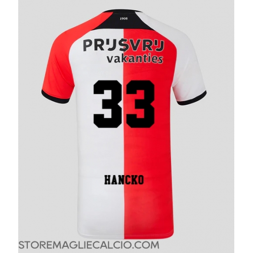Feyenoord David Hancko #33 Maglia Gara Casa Repliche 2024-25 Maniche Corte Feyenoord David Hancko #33 Maglia Gara Casa Repliche 2024-25 Maniche Corte